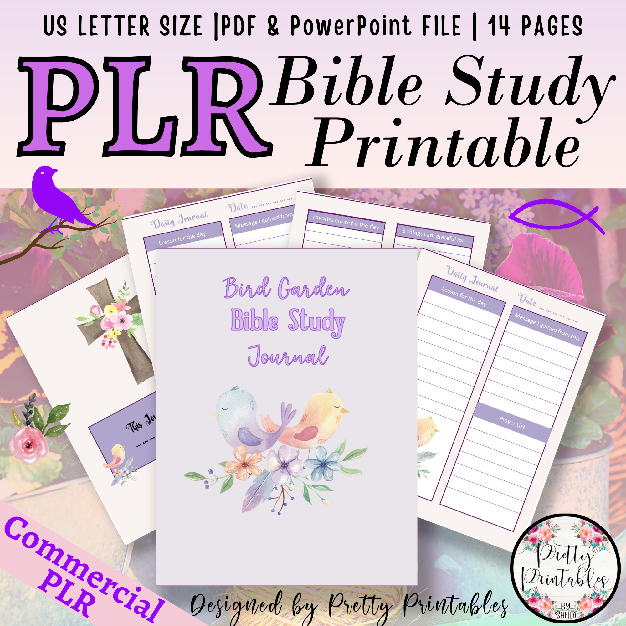 Bible Study & Prayer Journal Printable Template Commercial PLR