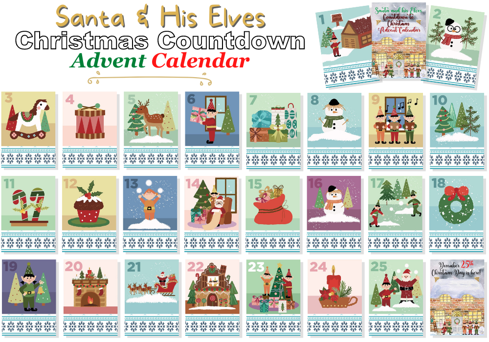 Christmas Bundle: Advent Calendars & Christmas Card Templates : Pretty PLR  Printables