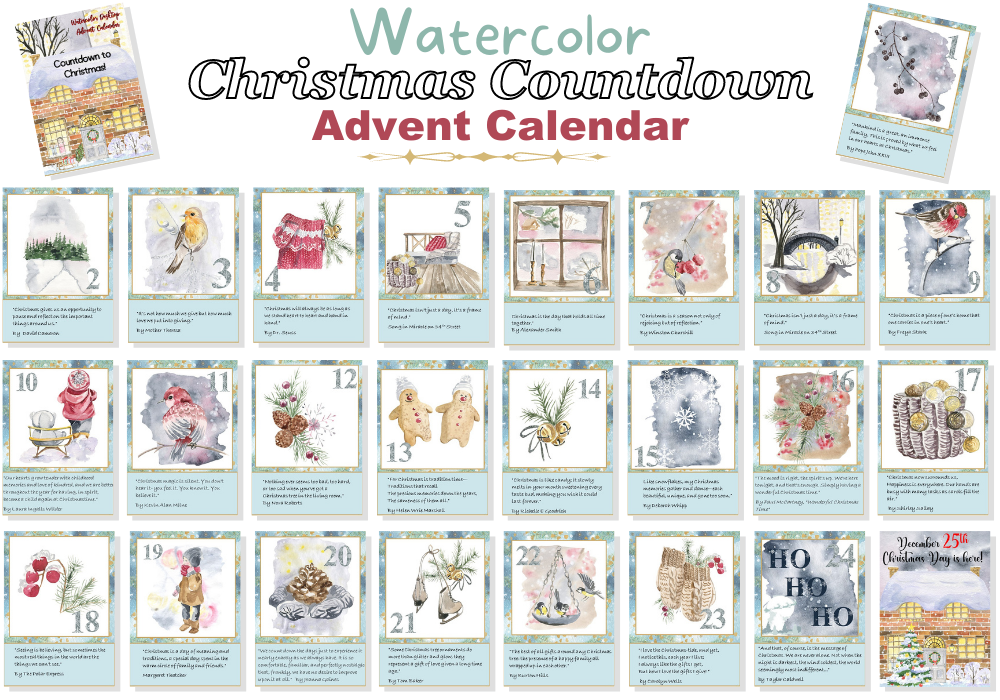 Christmas Bundle: Advent Calendars & Christmas Card Templates : Pretty PLR  Printables